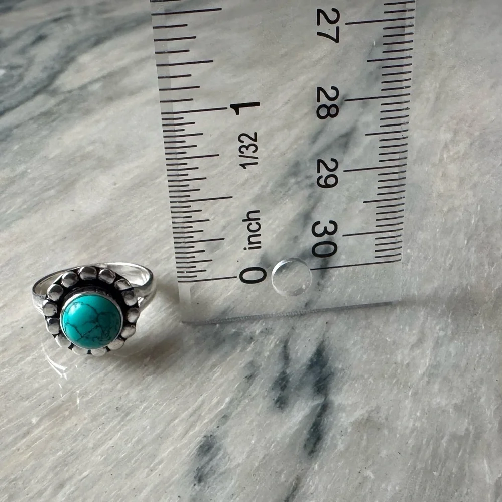 NWOT Sundance Desert Bloom Ring, Turquoise, Sterling Silver - Picture 4 of 5